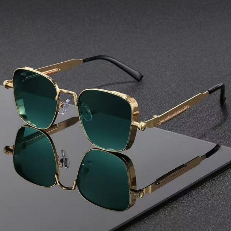 Vintage Steampunk Square Metal Frame Glasses