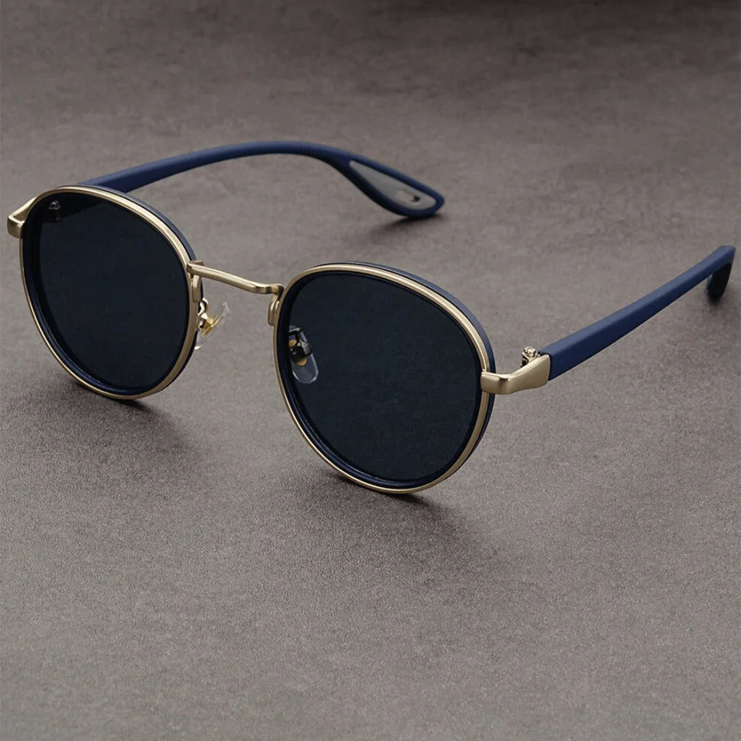 Metal Rim Round-Lens Sunglasses