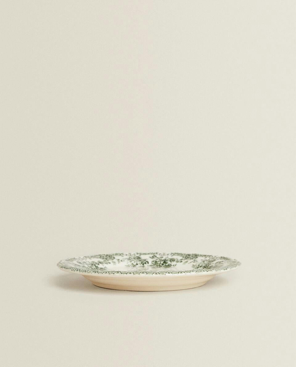 FLORAL EARTHENWARE DESSERT PLATE