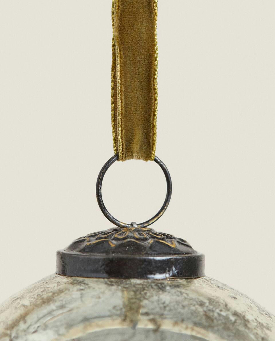 MERCURISED GLASS CHRISTMAS BAUBLE DECORATION