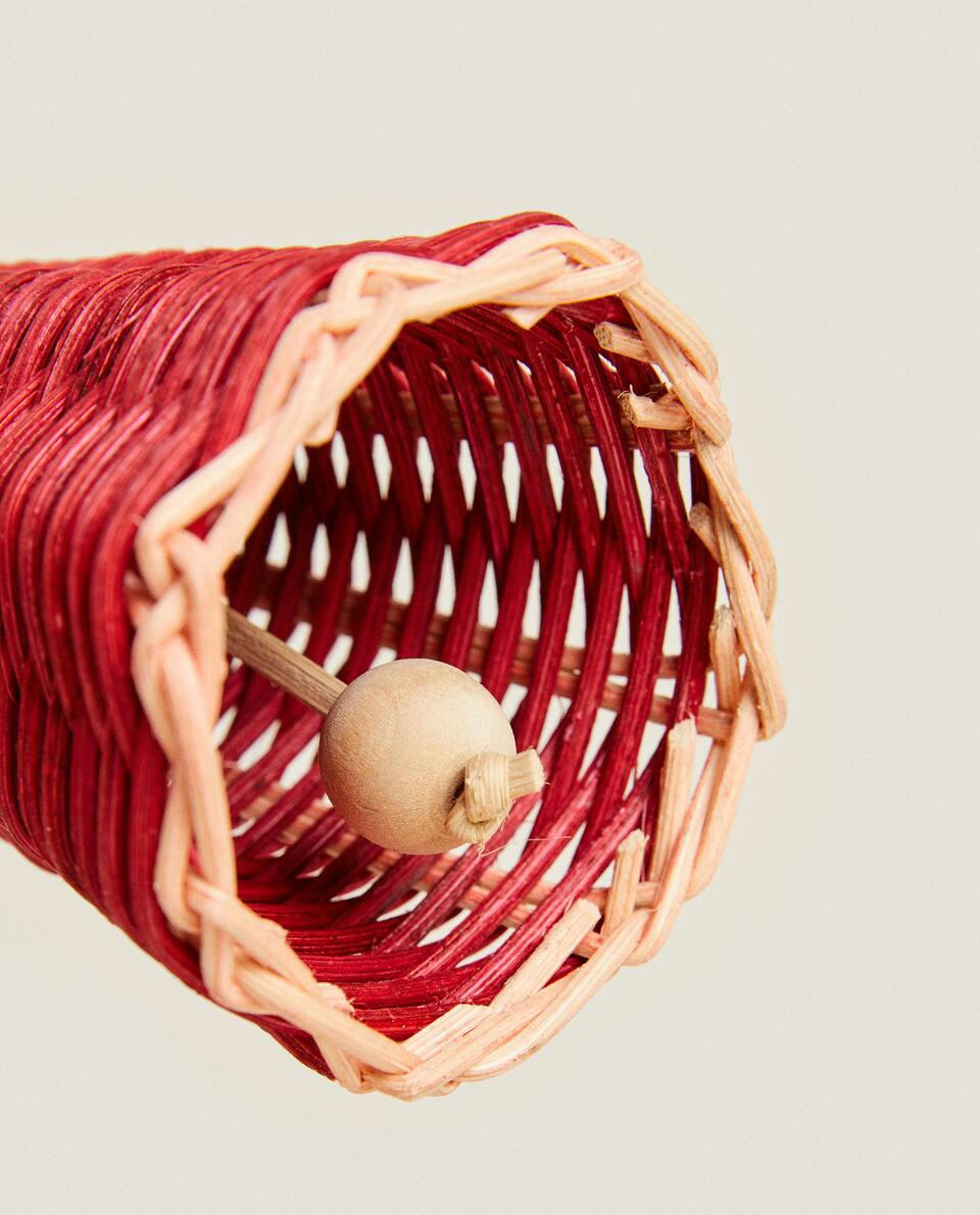 CHRISTMAS RATTAN BELL DECORATION