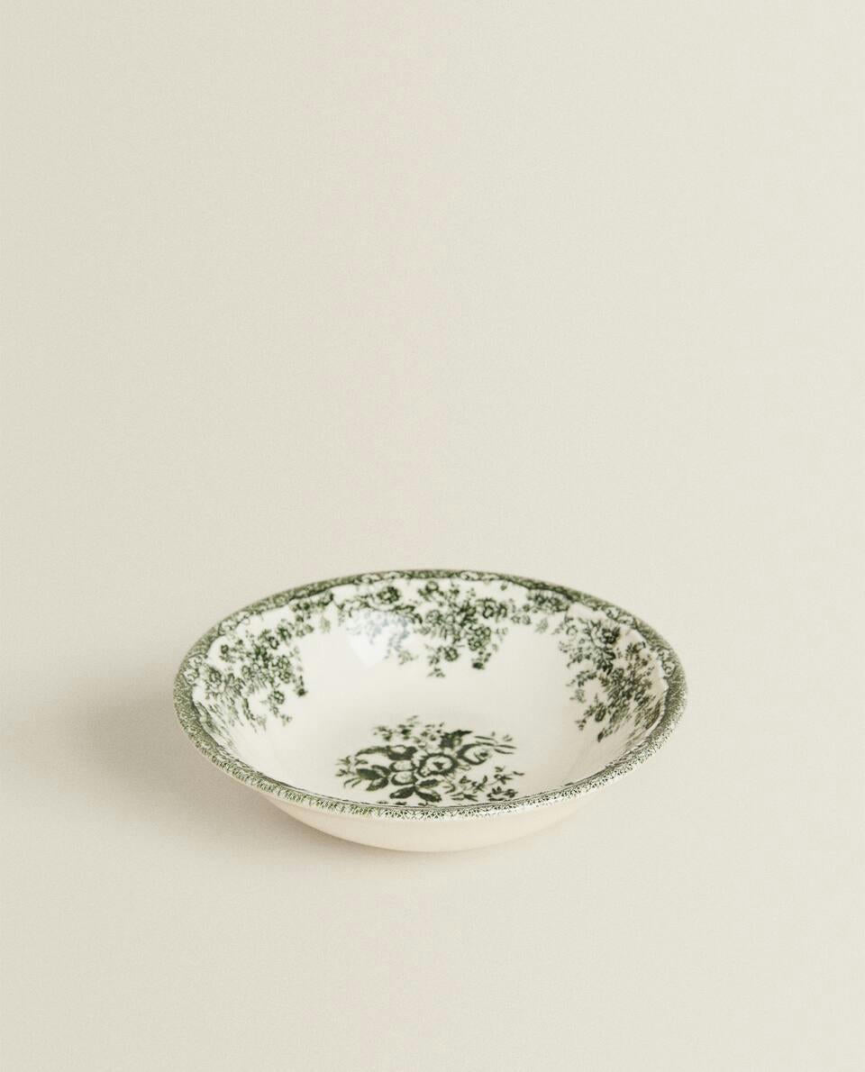 FLORAL EARTHENWARE BOWL