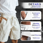 Men's Elastic Drawstring Solid Cotton Linen Shorts