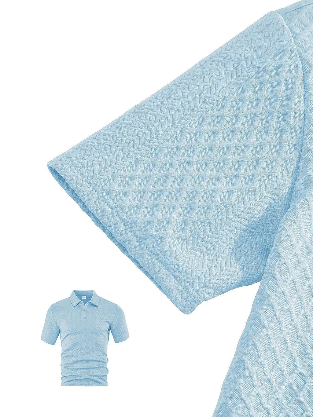 Men's Solid Polo Shirt & Drawstring Waist Shorts Set, Cozy Breathable Two-piece Outfits