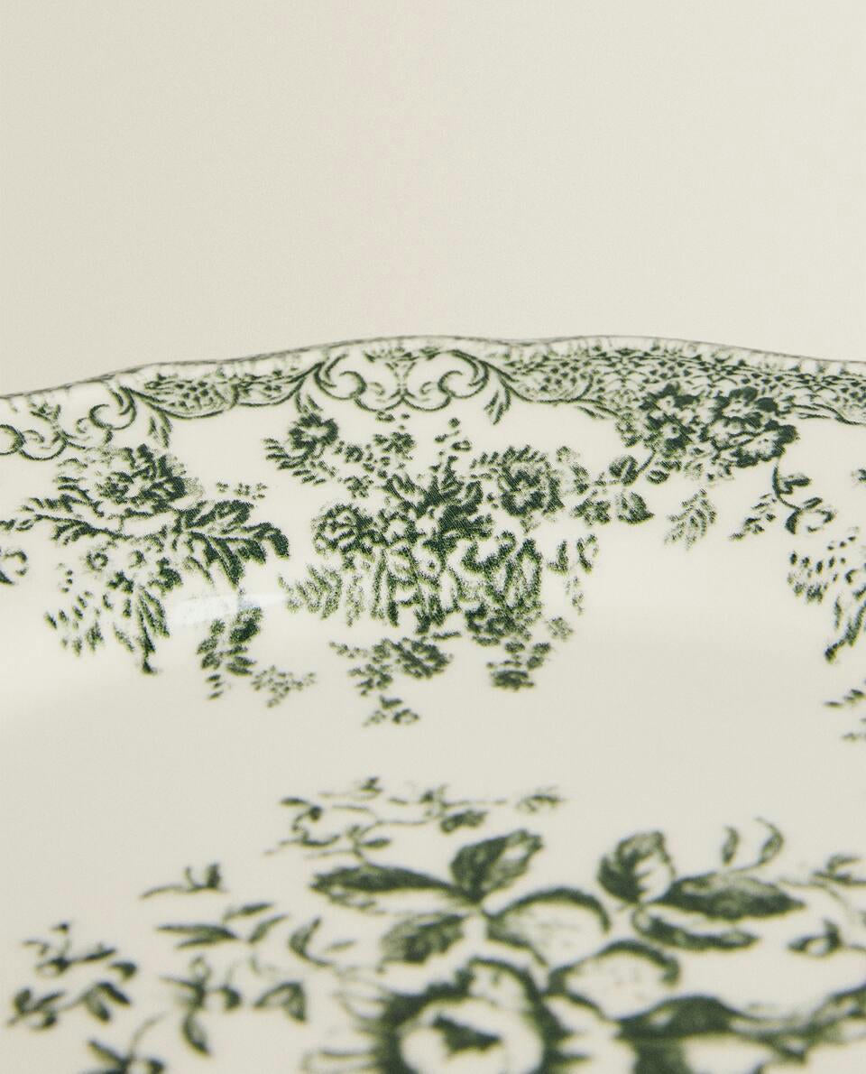 FLORAL EARTHENWARE DINNER PLATE