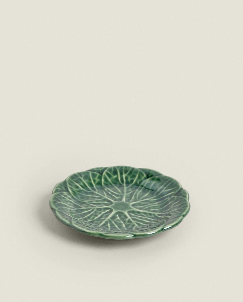 CABBAGE LEAF EARTHENWARE SIDE PLATE