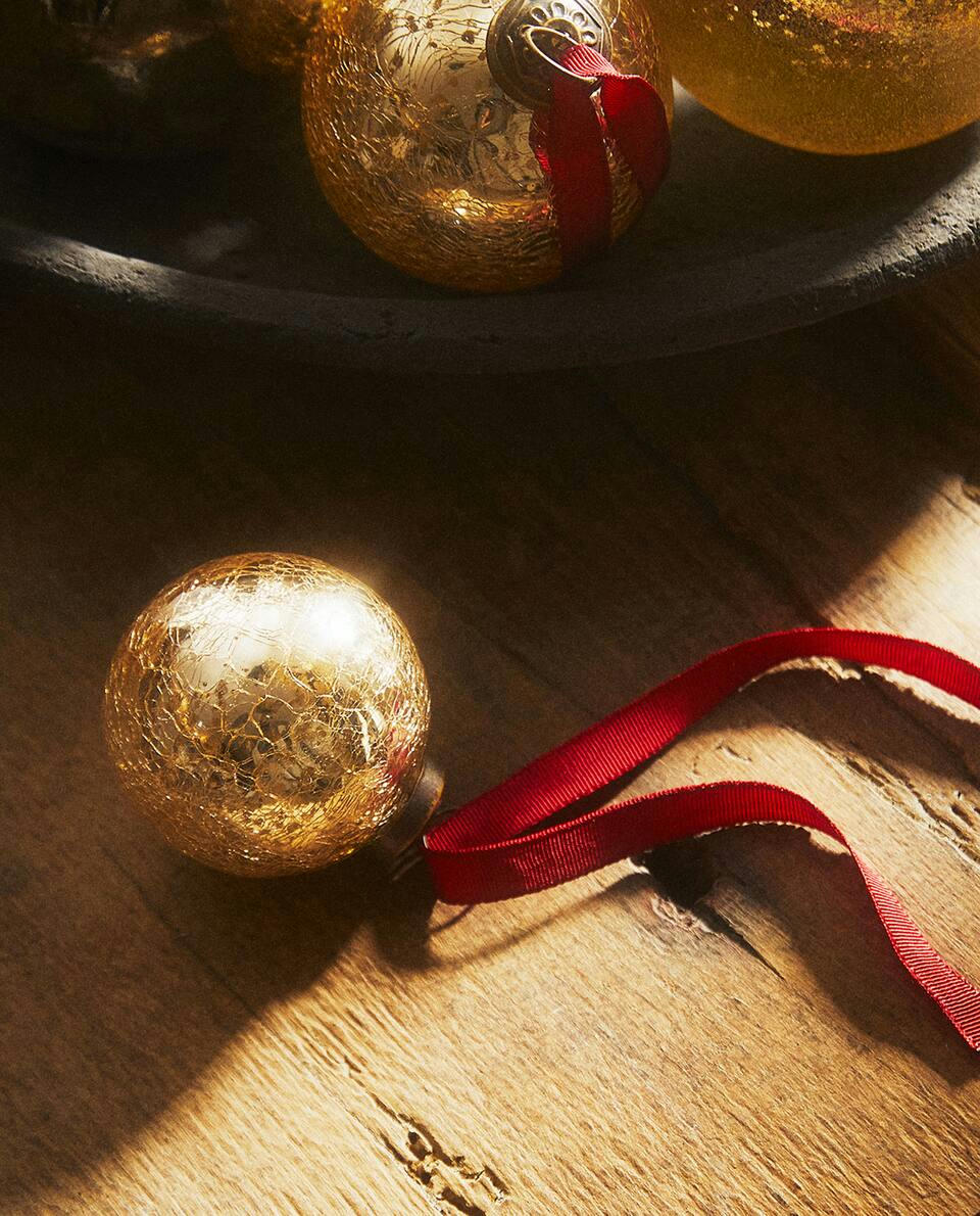 MERCURISED GLASS CHRISTMAS BAUBLE DECORATION
