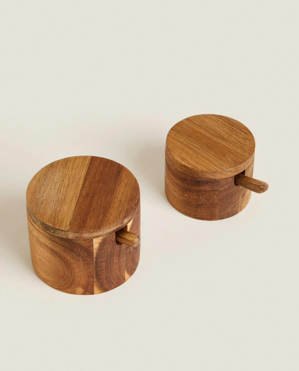 WOODEN SUGAR BOWL