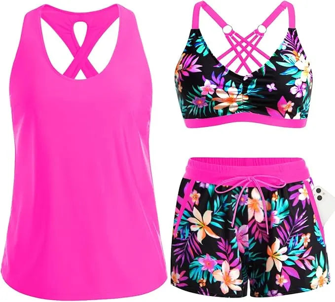 3 Piece Tankini with Shorts🔥Buy 2 Free Shipping