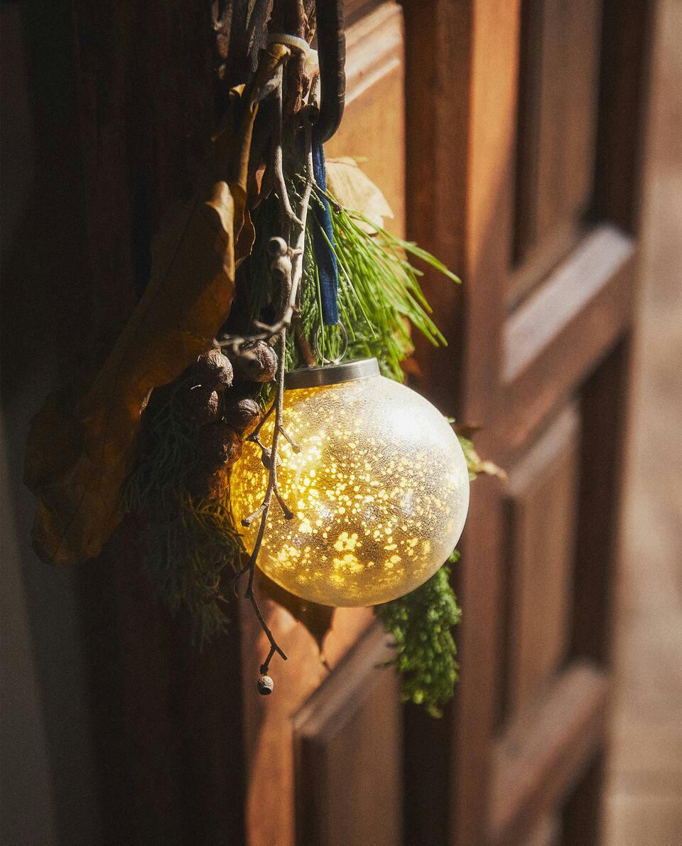 CHRISTMAS LIGHT GLASS BAUBLE DECORATION