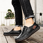 Men's Outdoor Casual Low-Top Slip-On Flat Handmade Leather Shoes