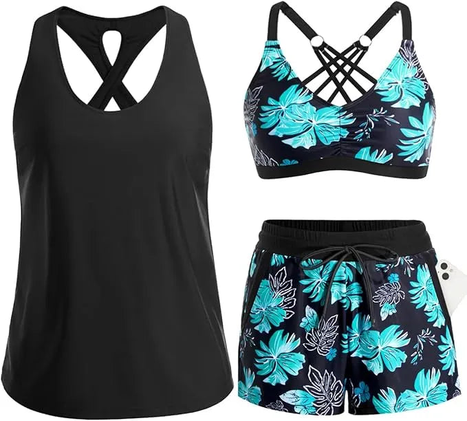 3 Piece Tankini with Shorts🔥Buy 2 Free Shipping