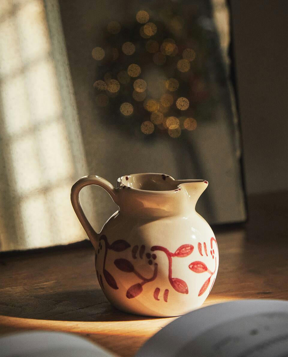 PAINTED CERAMIC CHRISTMAS JUG