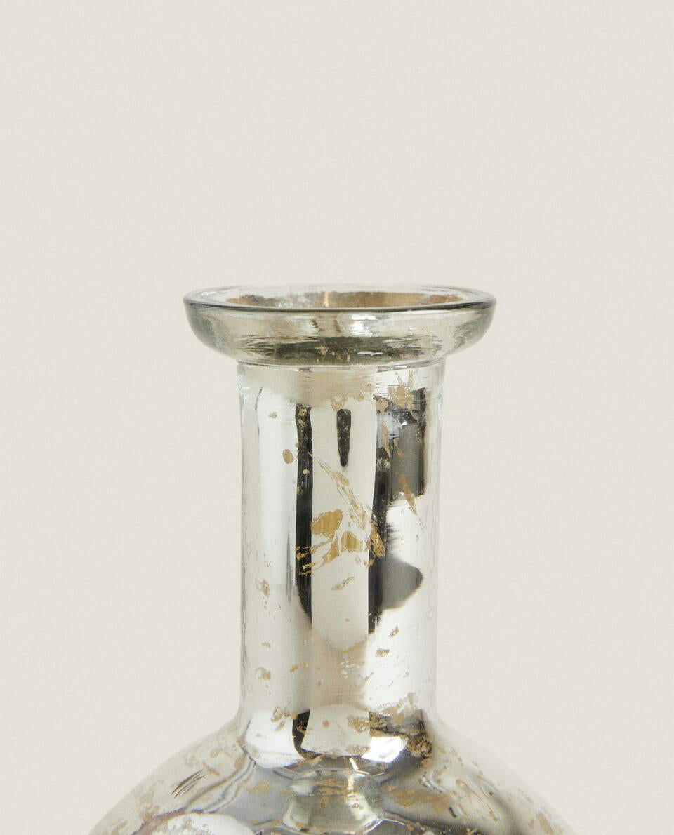 CHRISTMAS MERCURISED GLASS VASE