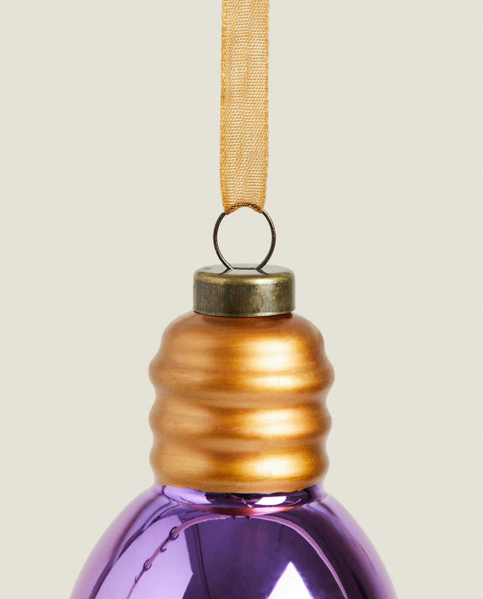 GLASS LIGHT BULB CHRISTMAS DECORATION