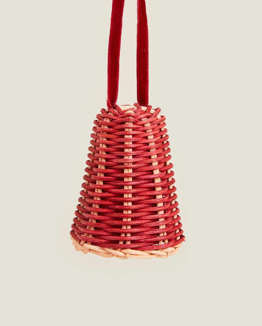 CHRISTMAS RATTAN BELL DECORATION