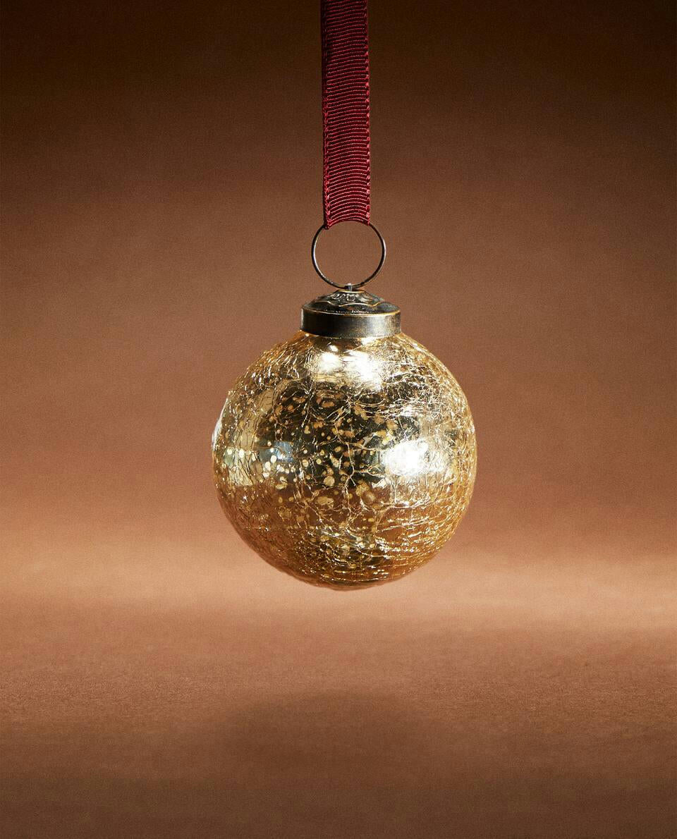 MERCURISED GLASS CHRISTMAS BAUBLE DECORATION