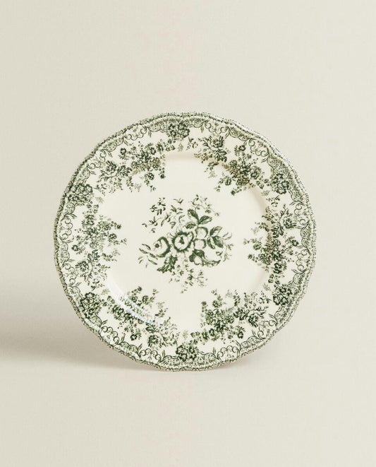 FLORAL EARTHENWARE DINNER PLATE