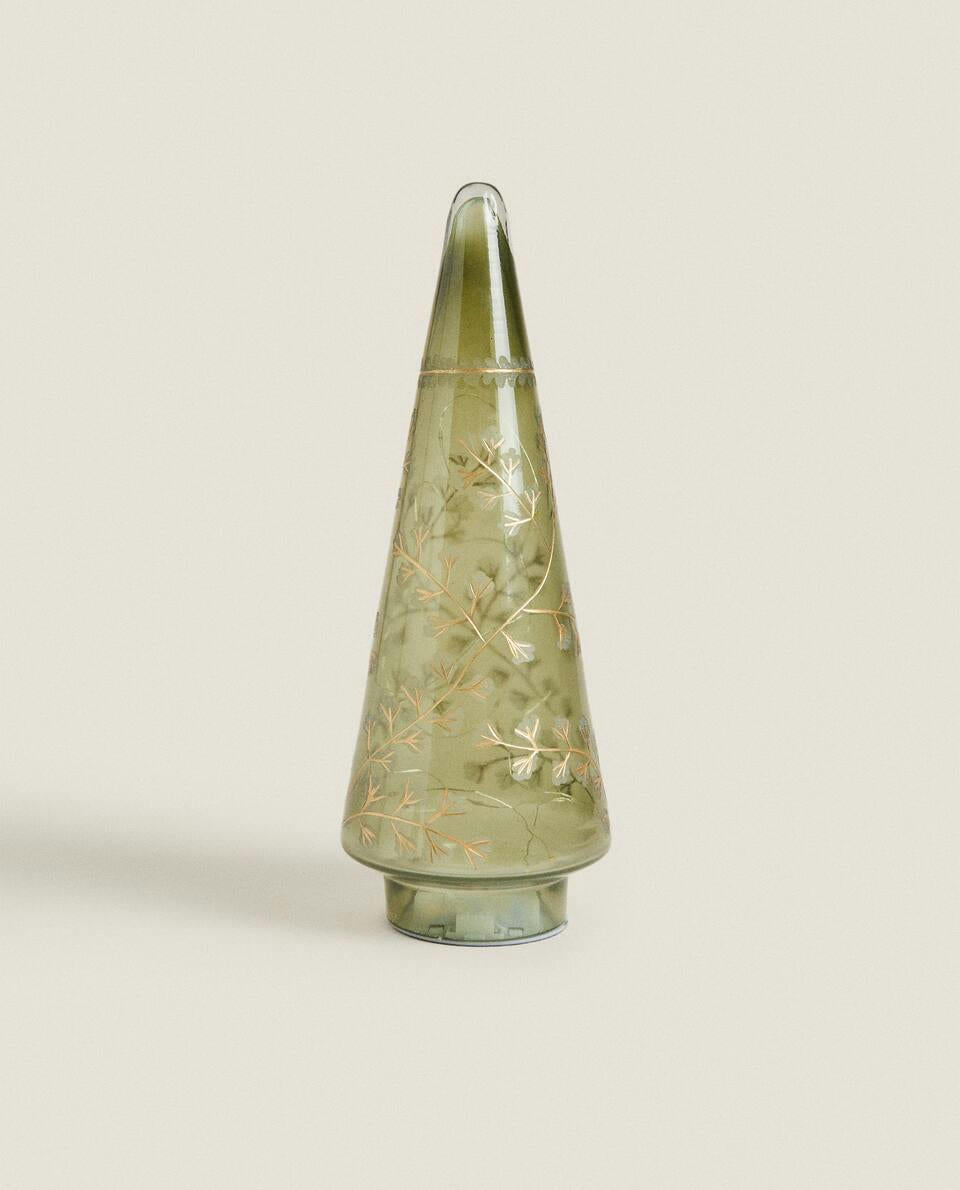 GLASS LED LIGHT CHRISTMAS TREE DECORATION