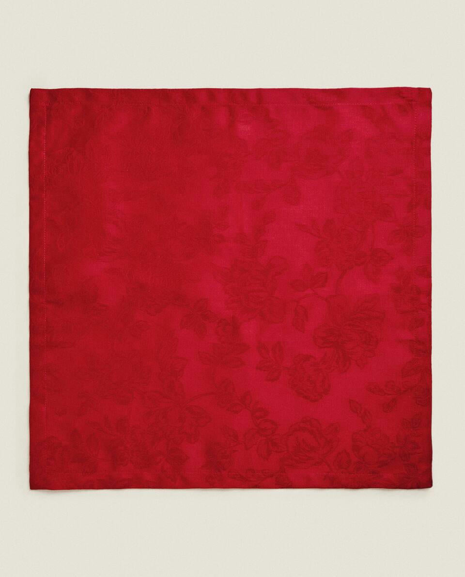 PACK OF CHRISTMAS FLORAL JACQUARD NAPKINS (PACK OF 2)