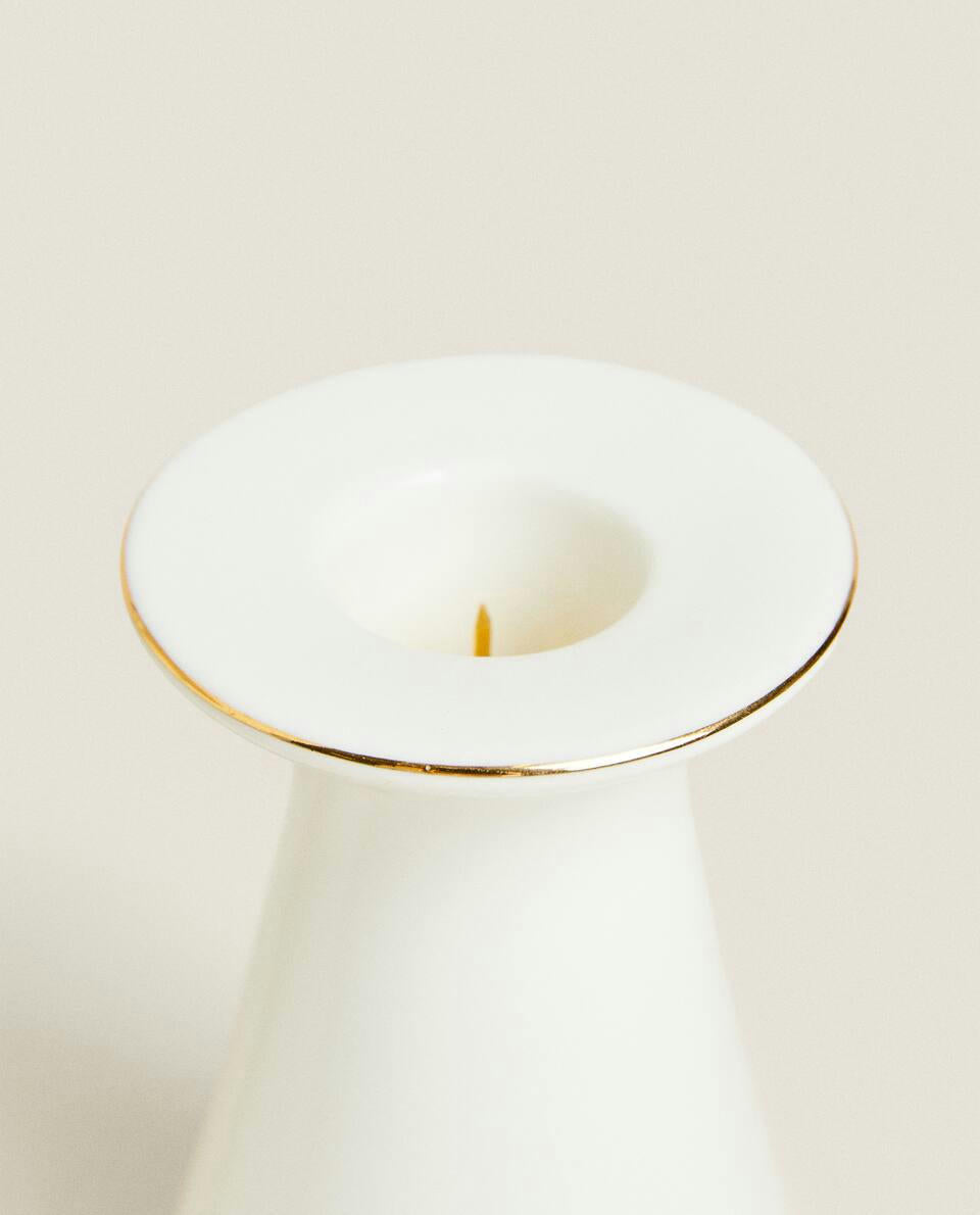 GEOMETRIC PORCELAIN CHRISTMAS CANDLESTICK