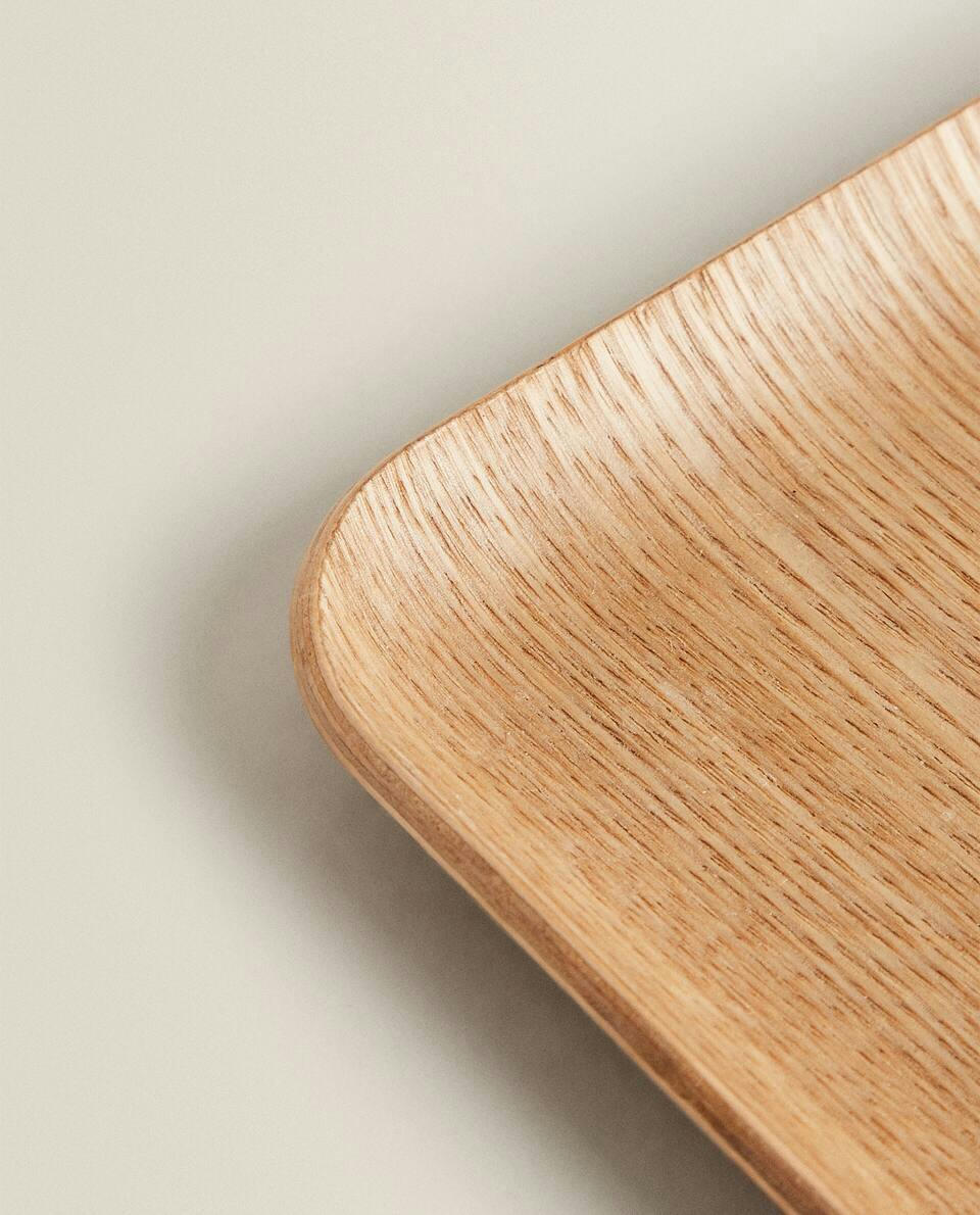 RECTANGULAR NON-SLIP WOODEN TRAY