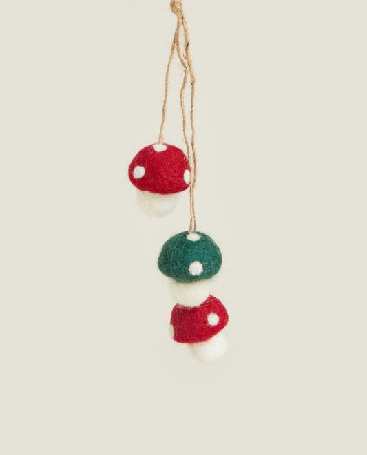 FELT MUSHROOM CHRISTMAS DECORATION