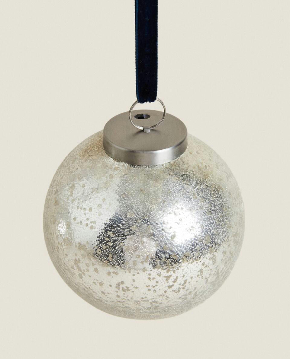 CHRISTMAS LIGHT GLASS BAUBLE DECORATION