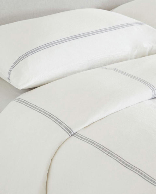STRIPED LINEN DUVET COVER