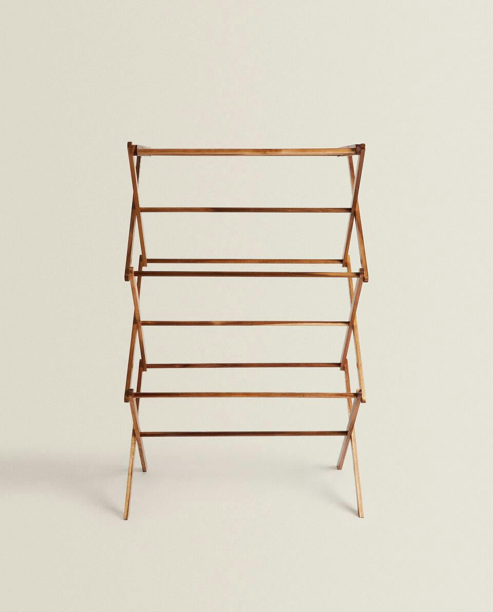 VERTICAL FOLDING WOODEN CLOTHES HORSE