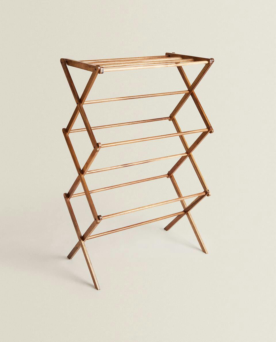 VERTICAL FOLDING WOODEN CLOTHES HORSE