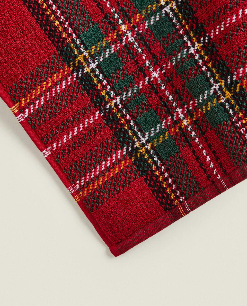 CHRISTMAS TARTAN COTTON TEA TOWEL