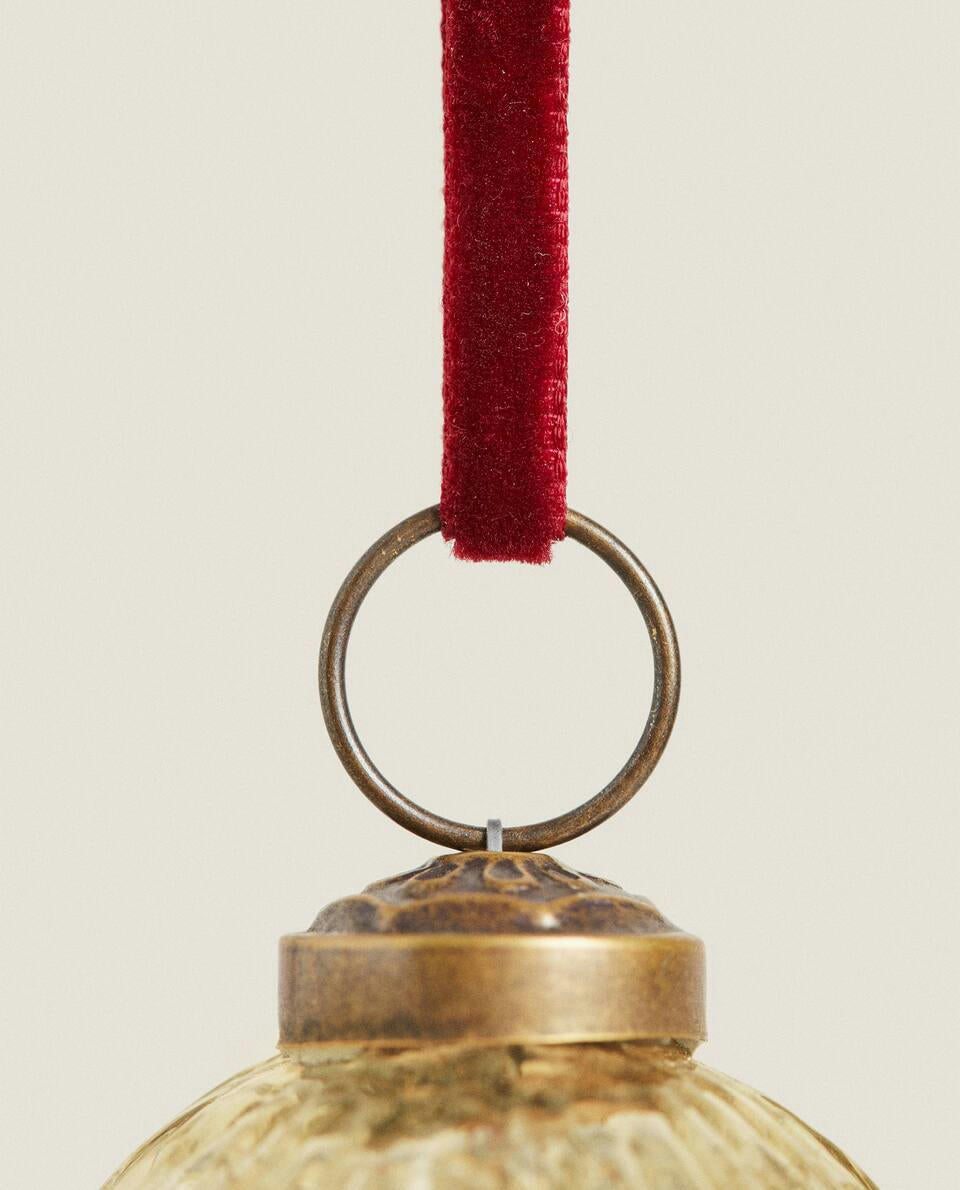 STRIPED CHRISTMAS BAUBLE DECORATION