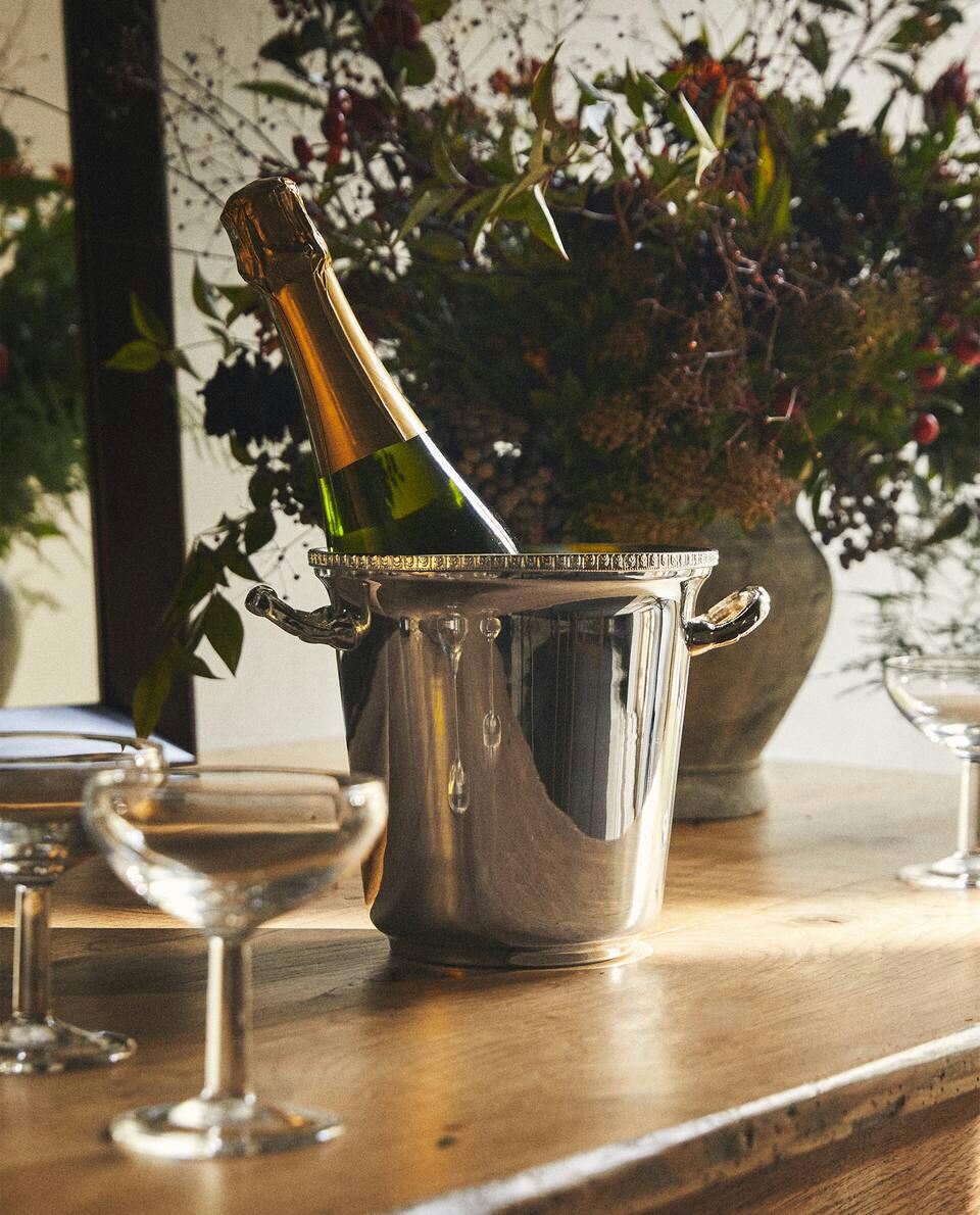 STEEL ICE BUCKET WITH HANDLES