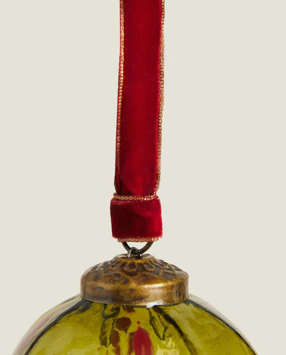 GLASS CHRISTMAS BAUBLE DECORATION