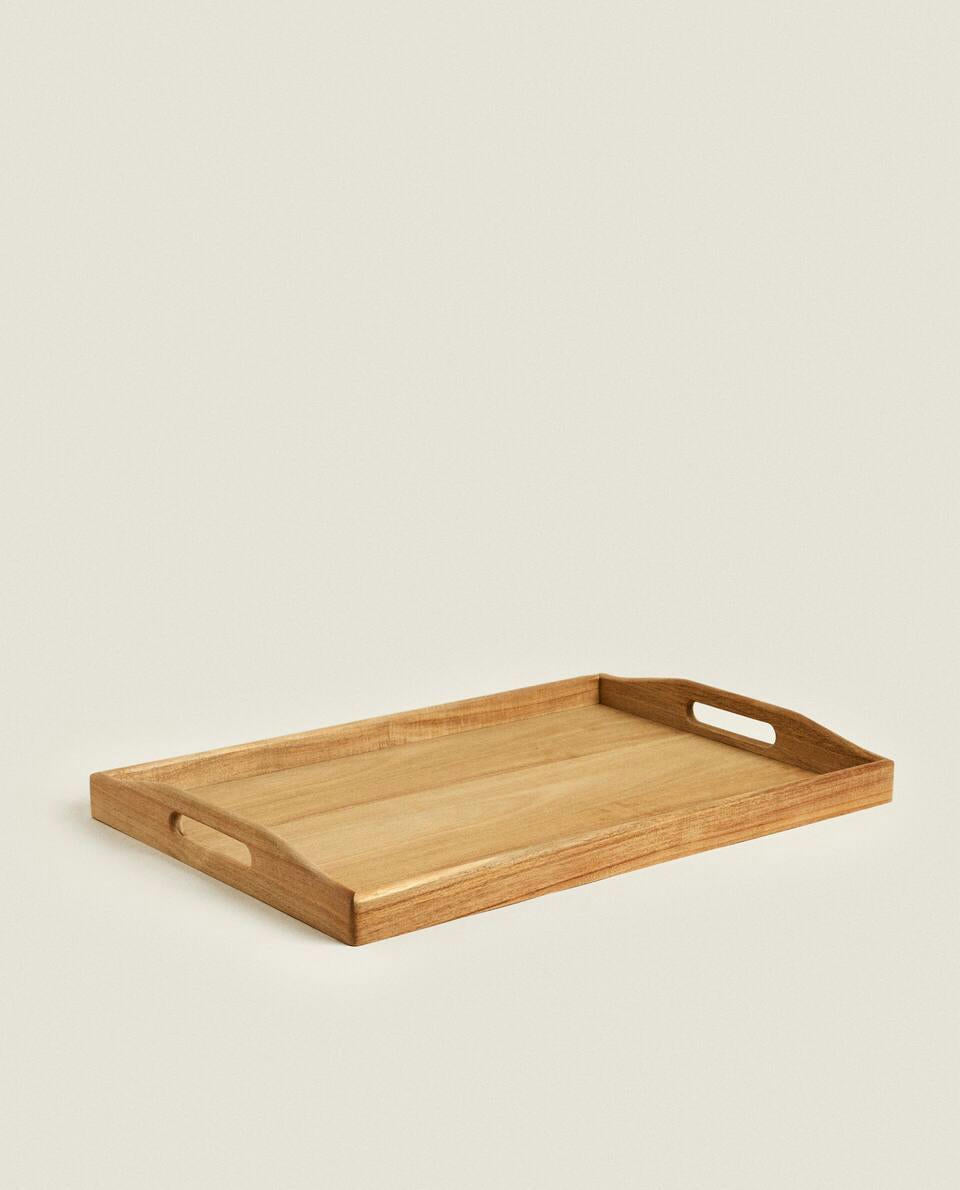 WOODEN TRAY WITH HANDLES