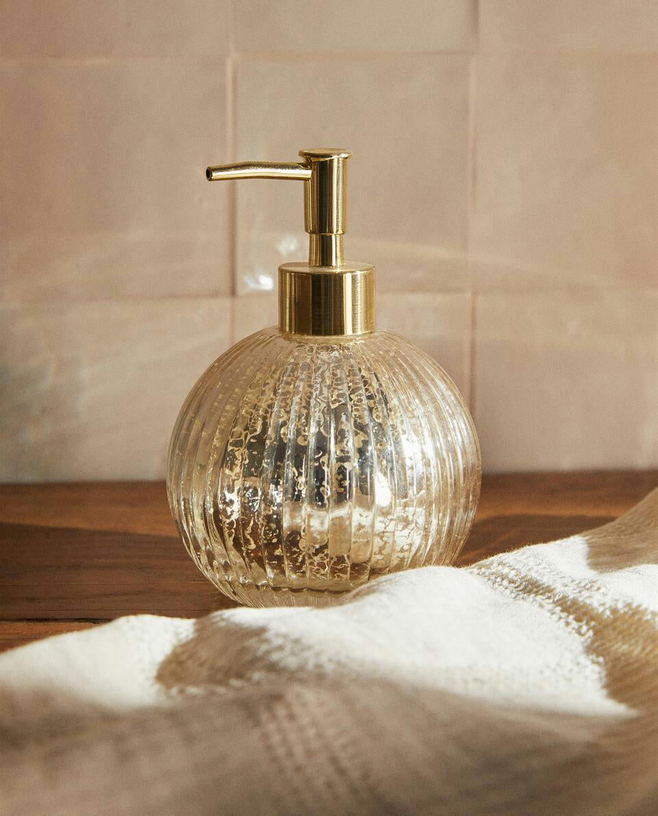 MERCURISED GLASS BATHROOM SET