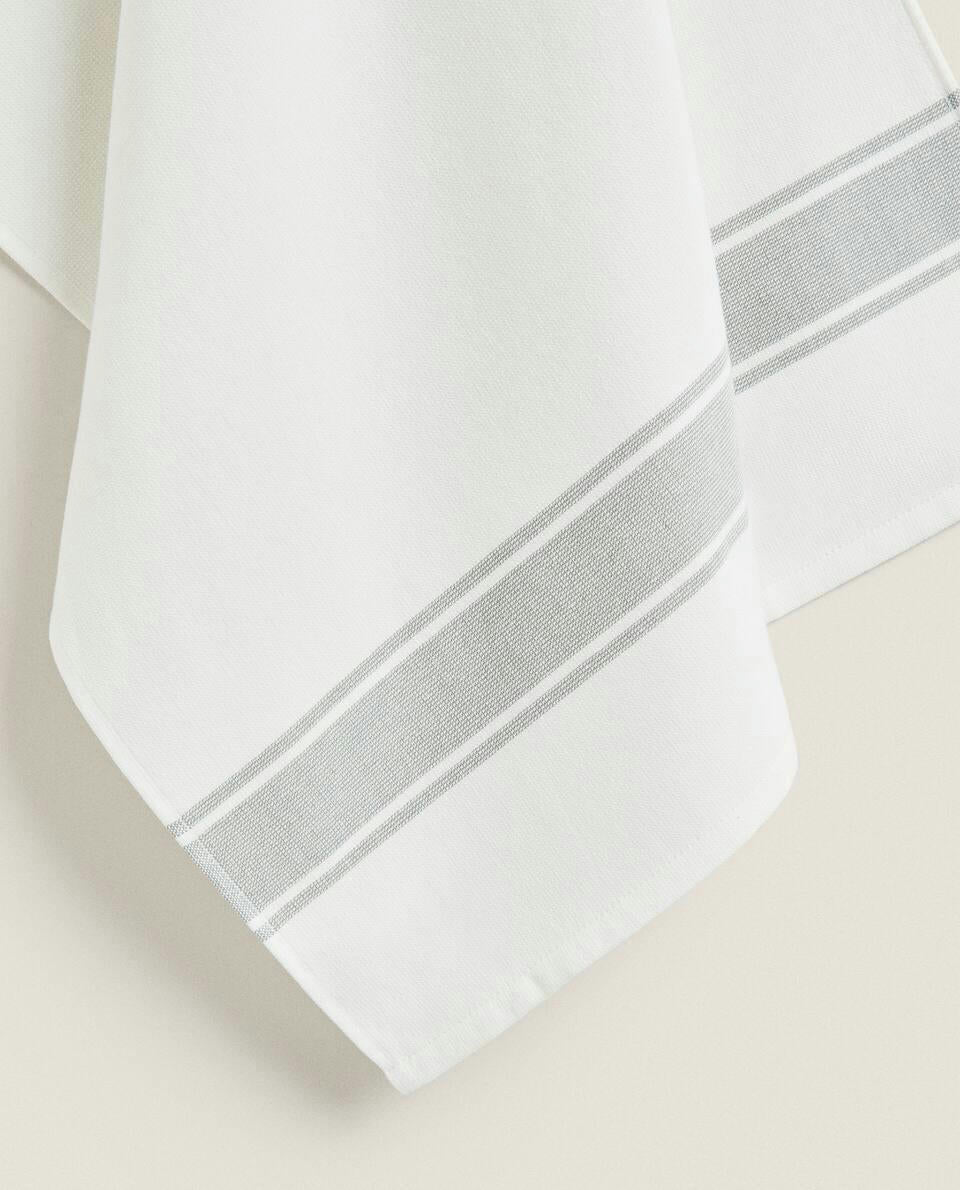 COTTON TERRY TEA TOWEL WITH STRIPE