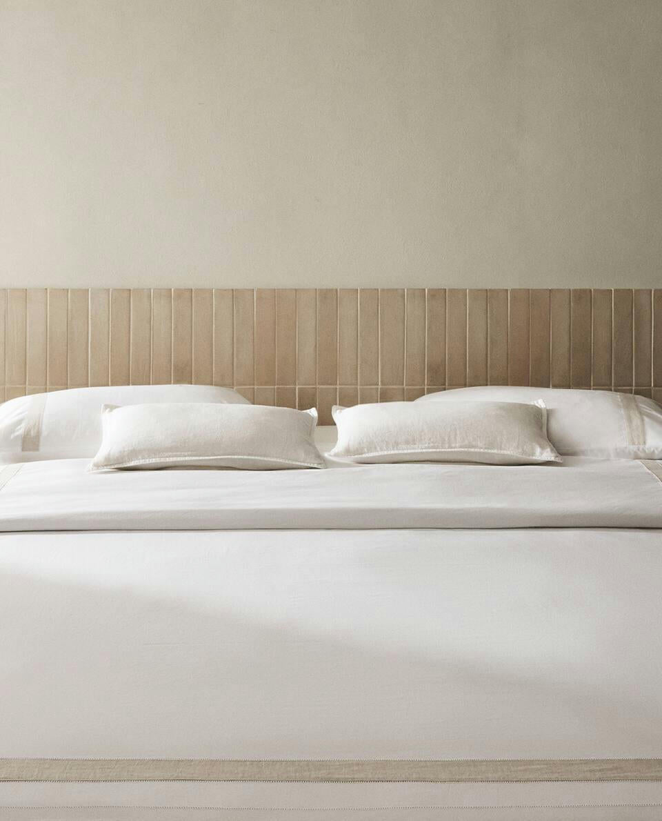 DUVET COVER WITH LINEN BORDER