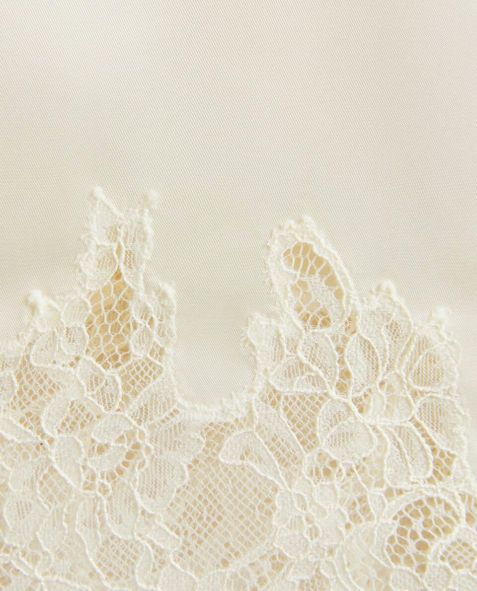 SATIN TOP WITH BLONDE LACE