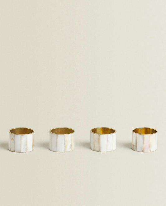 MOTHER-OF-PEARL NAPKIN RINGS (PACK OF 4)