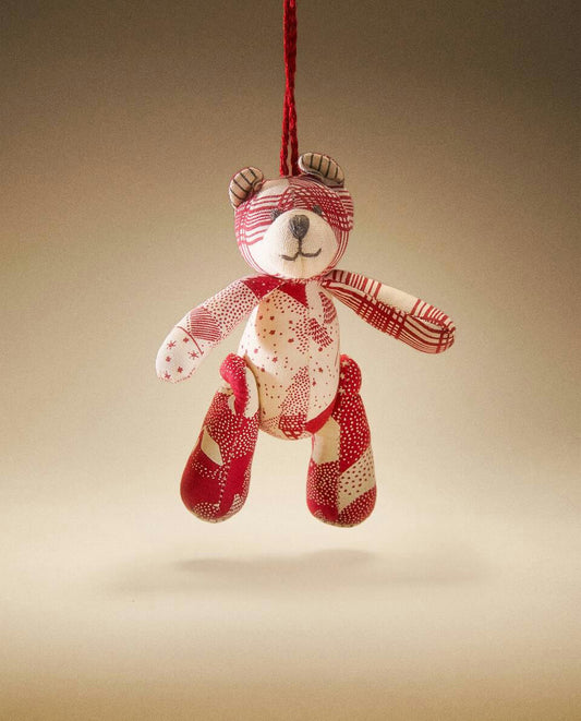CHRISTMAS PATCHWORK BEAR DECORATION
