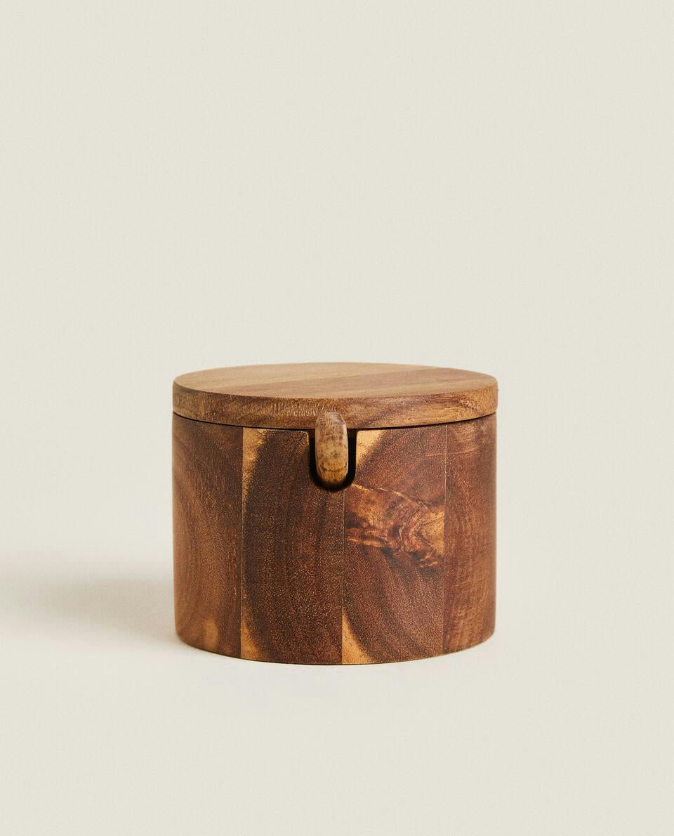 WOODEN SUGAR BOWL