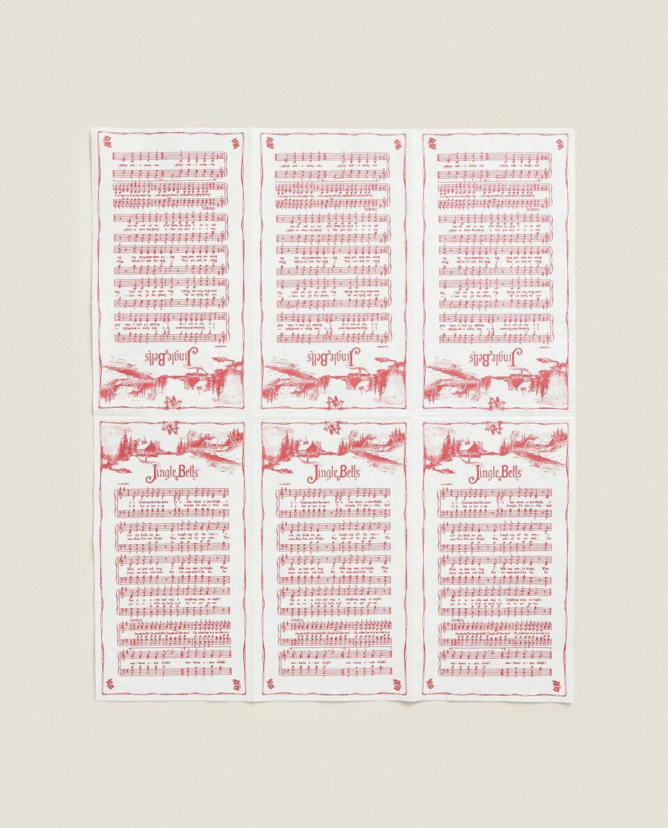 PACK OF PAPER NAPKINS WITH CHRISTMAS CAROLS (PACK OF 30)