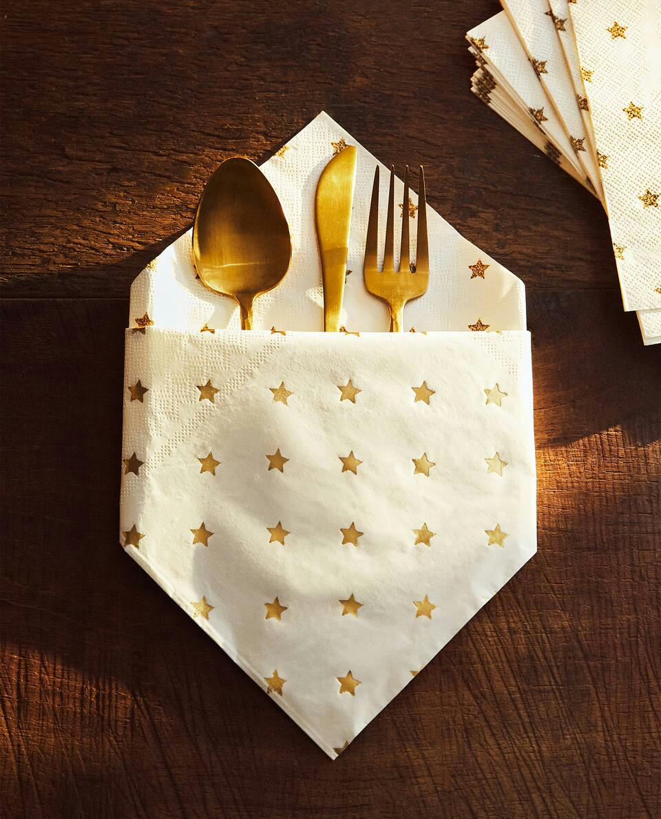 CHRISTMAS STAR PAPER NAPKINS (PACK OF 20)