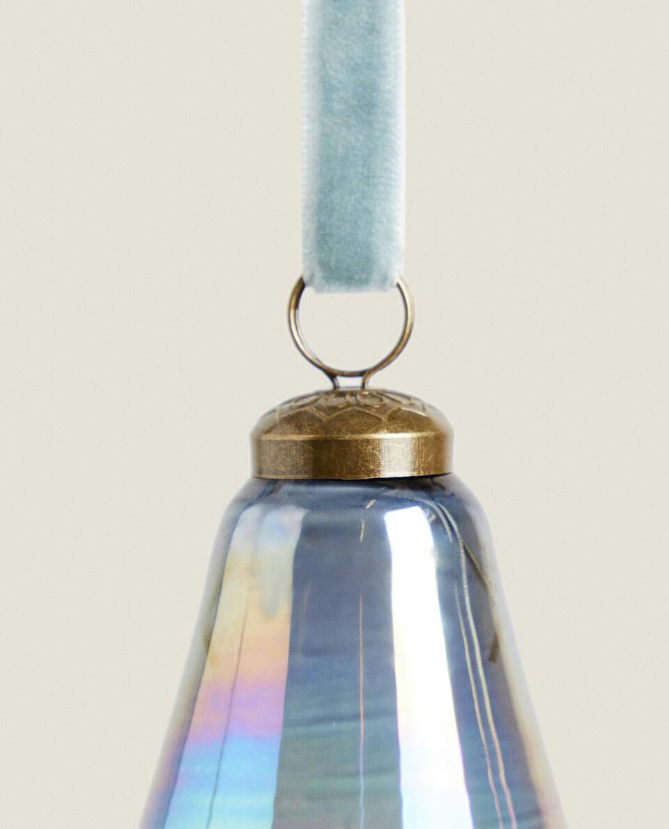 GLASS PEAR CHRISTMAS DECORATION
