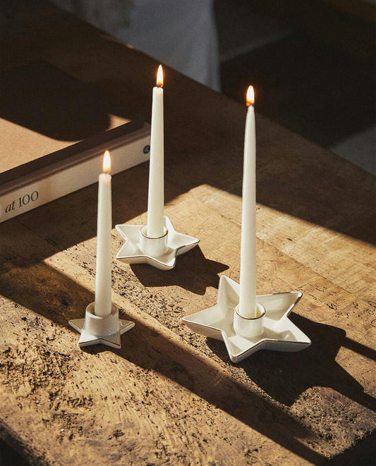 LARGE CHRISTMAS STAR CANDLESTICK WITH RIM