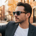 Colorblock Square Frame Polarized Retro Sunglasses
