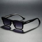 Colorblock Square Frame Polarized Retro Sunglasses