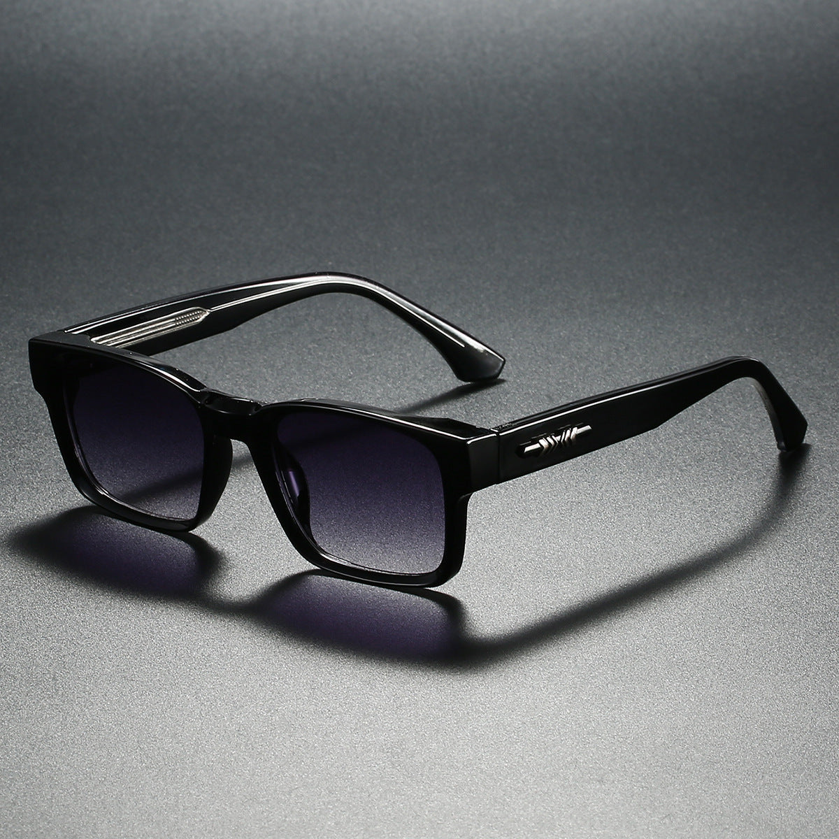 Colorblock Square Frame Polarized Retro Sunglasses